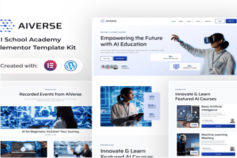 Product Image - AIVerse – AI School Academy Elementor Template Kit