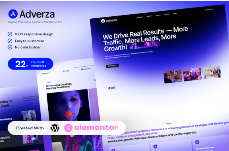 Product Image - Adverza – Digital Marketing Agency Elementor Template Kit