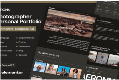 Product Image - Aeronn – Personal CV Elementor Pro Template Kit