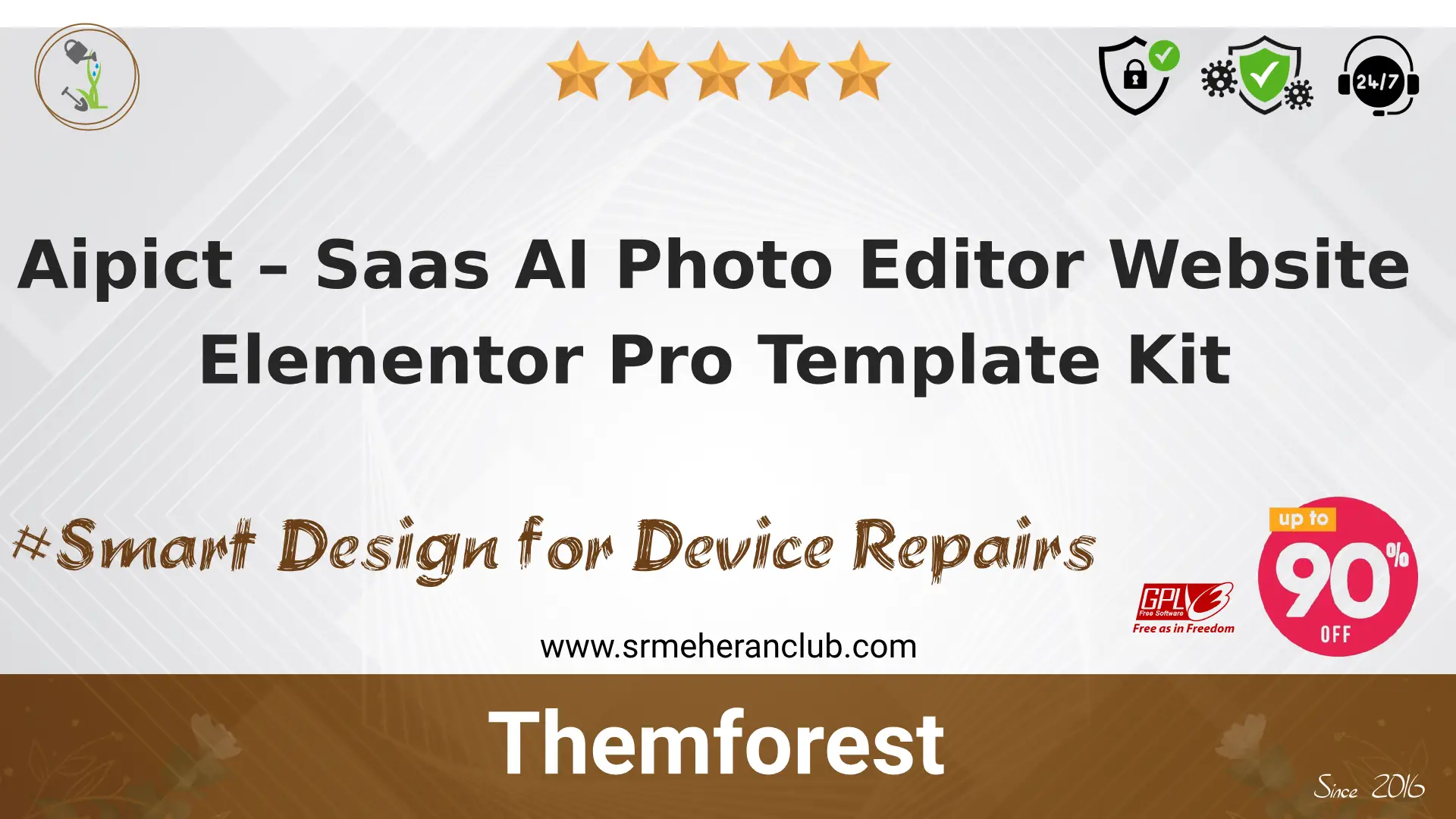 Aipict – Saas AI Photo Editor Website Elementor Pro Template Kit