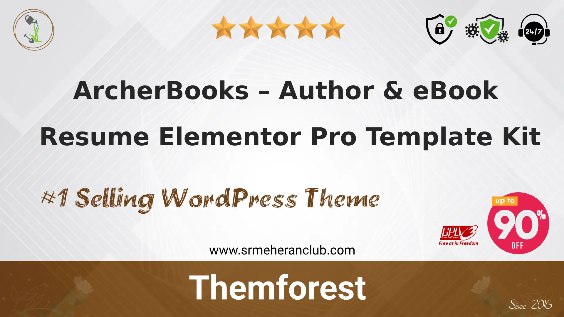ArcherBooks – Author & eBook Resume Elementor Pro Template Kit — Elementor Kit by Themeforest