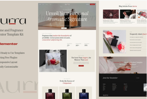 Product Image - Aurra – Perfume and Fragrance Elementor Template Kit