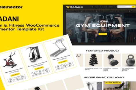 Product Image - Badani – Gym Fitness Equipment Shop & Store WooCommerce Elementor Pro Template Kit