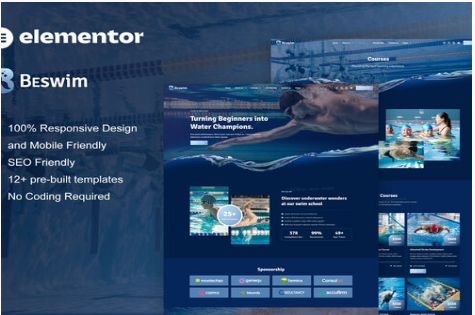 Product Image - Beswim – Swimming Courses & Training Elementor Pro Template Kit
