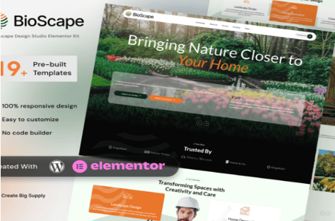 Product Image - BioScape – Landscape Design & Home Decoration Elementor Template Kit