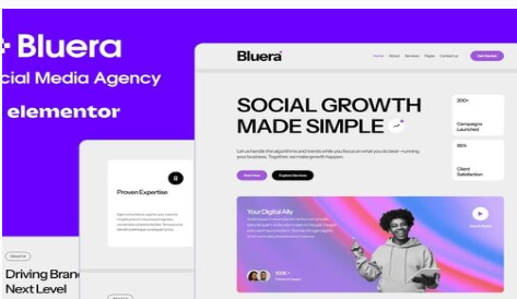 Bluera - Social Media Agency Elementor Template Kit