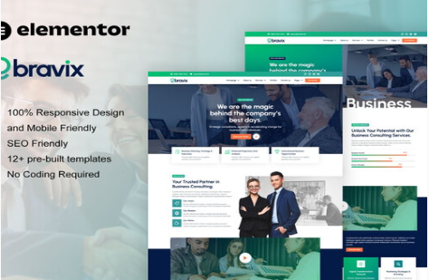Product Image - Bravix – Business Consulting Elementor Pro Template Kit