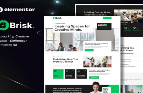 Product Image - Brisk – Coworking Creative Space Elementor Template Kit