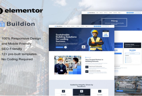 Product Image - Buildion – Construction & Building Service Elementor Pro Template Kit