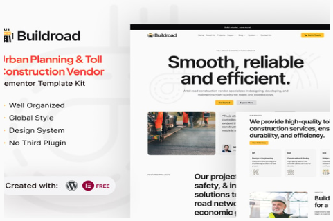 Product Image - Buildroad – Urban Planning & Toll Contractor Elementor Template Kit