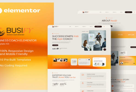 Product Image - Busify – Business Coach Elementor Template Ki