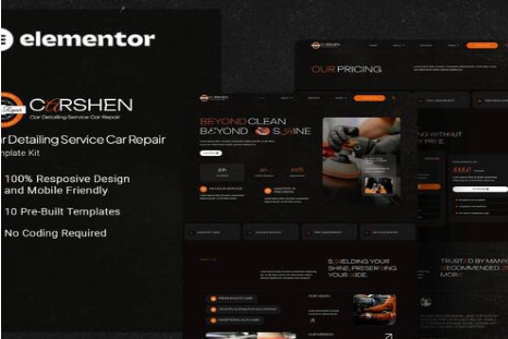 Product Image - Carshen – Car Detailing Service Car Repair Elementor Template Kit
