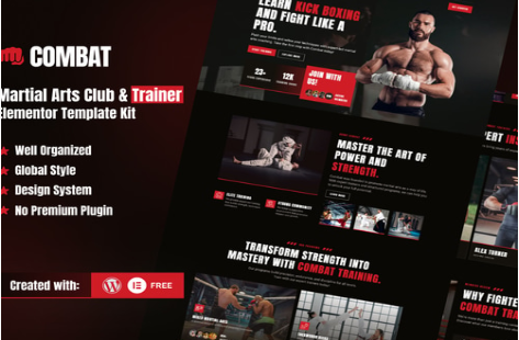 Product Image - Combat – Martial Arts Club & Trainer Elementor Template Kit