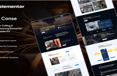 Product Image - Conse – Industrial & Laser Cutting Services Elementor Template Kit