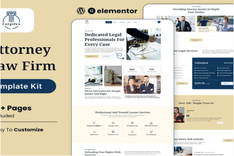 Corpifex – Lawyer Attorney & Law Firm Elementor Template Kit