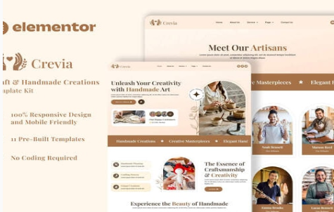Product Image - Crevia – Craft & Handmade Creations Elementor Template Kit