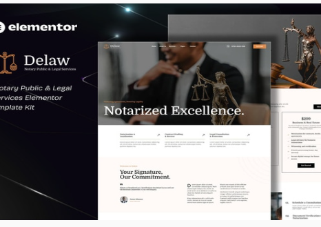 Product Image - Delaw – Notary Public & Legal Services Elementor Template Kit