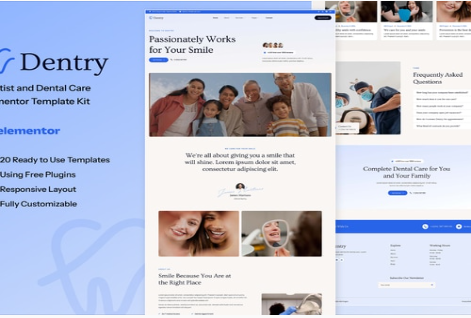 Product Image - Dentry – Dentist & Dental Care Elementor Template Kit