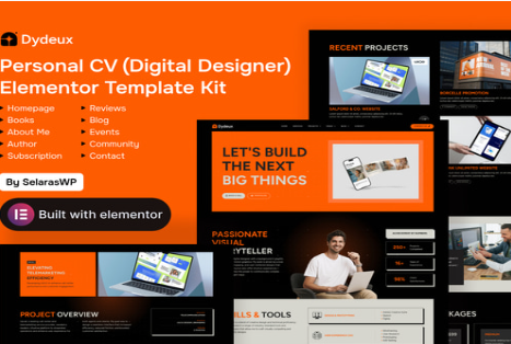 Product Image - Dydeux – Personal CV Elementor Pro Template Kit
