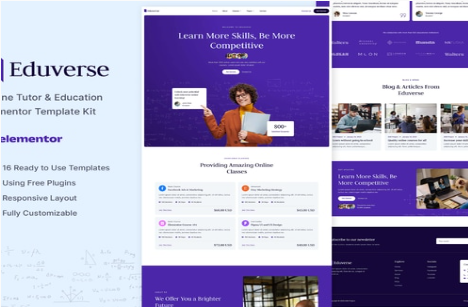 Product Image - Eduverse – Online Tutor & Education Elementor Template Kit Product Image - Eduverse – Online Tutor & Education Elementor Template Kit