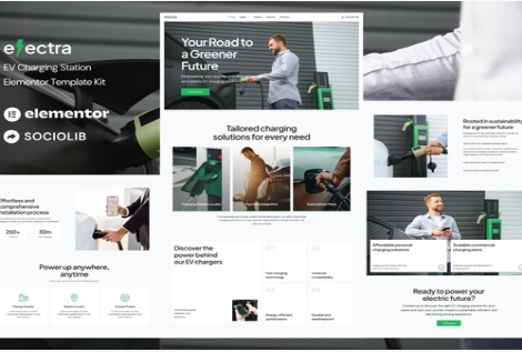 Product Image - Electra – EV Charging Station Elementor Template Kit