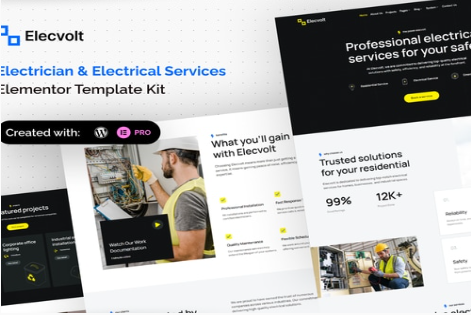 Product Image - Elecvolt – Electrician & Electrical Services Elementor Template Kit Product Image - Elecvolt – Electrician & Electrical Services Elementor Template Kit