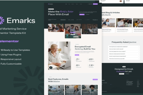 Product Image - Emarks – Email Marketing Service Elementor Template Kit