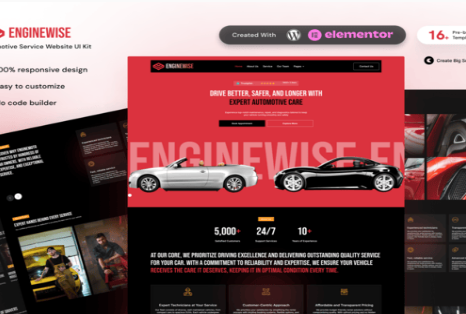 Product Image - EngineWise – Automotive Service Elementor Template Kit