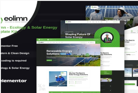 Product Image - Eolimn – Ecology & Solar Energy Elementor Template Kit