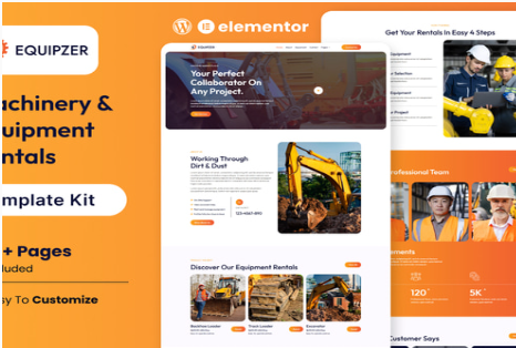 Product Image - Equipzer – Machinery & Equipment Rentals Elementor Template Kit