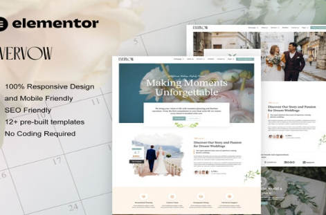 EverVow - Wedding & Event Planner Elementor Pro Template Kit