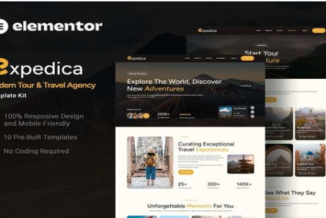 Product Image - Expedica – Modern Tour & Travel Agency Elementor Template Kit