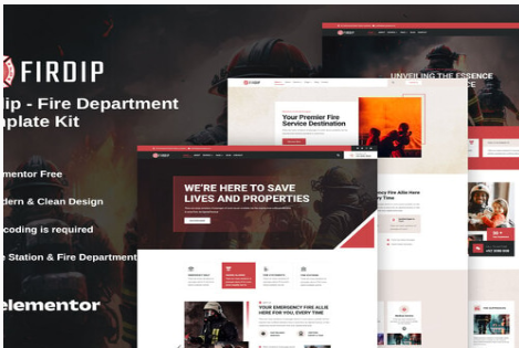 Product Image - Firdip – Fire Department Elementor Template Kit