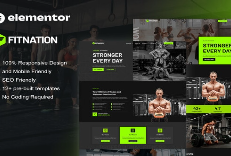 Product Image - FitNation – Gym & Fitness Elementor Template Kit Product Image - FitNation – Gym & Fitness Elementor Template Kit