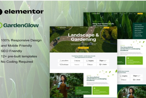 Product Image - GardenGlow – Gardening & Landscape Elementor Pro Template Kit