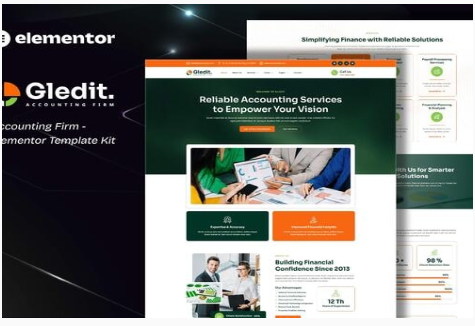 Product Image - Gledit – Accounting Firm Elementor Template Kit