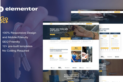 Product Image - GoLock – Locksmith & Key Maker Service Elementor Pro Template Kit