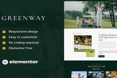 Product Image - GreenWay – Golf Club & Course Elementor Template Kit