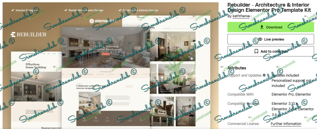 Rebuilder - Architecture & Interior Design Elementor Pro Template Kit
