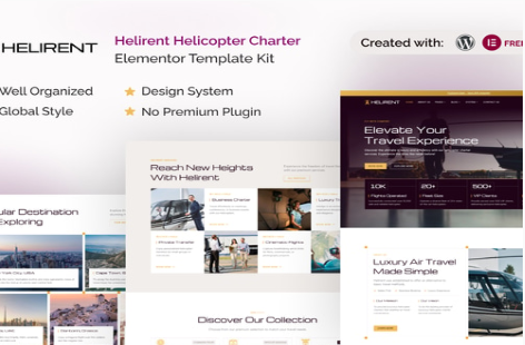 Product Image - Helirent – Helicopter Charter Elementor Template Kit