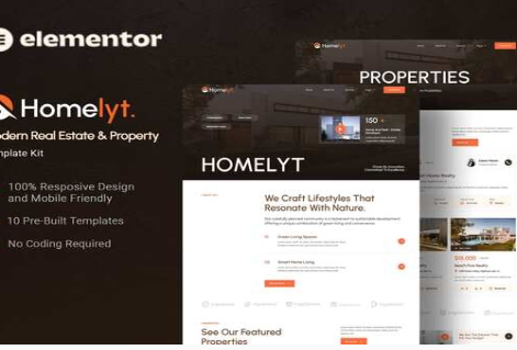 Product Image - Homelyt – Modern Real Estate & Property Elementor Template Kit