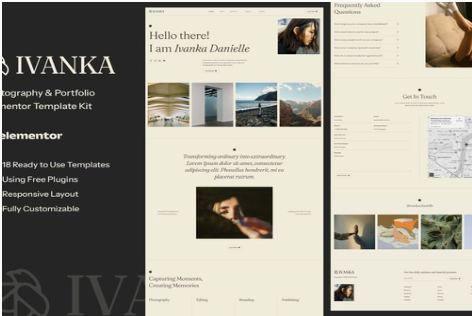 Product Image - Ivanka – Photography & Portfolio Elementor Template Kit Product Image - Ivanka – Photography & Portfolio Elementor Template Kit