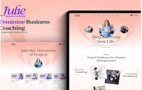Julie - Feminine Business Coaching Elementor Template Kit