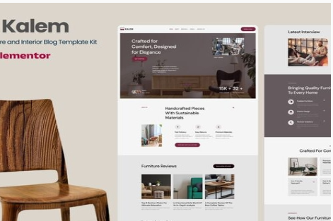 Product Image - Kalem – Furniture & Interior Design Blog Elementor Template Kit