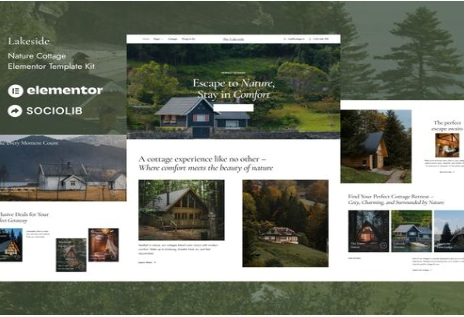 Product Image - Lakeside – Nature Cottage Elementor Template Kit