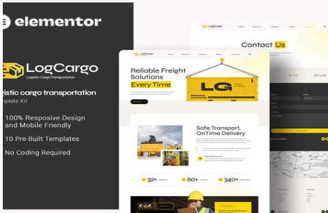 Product Image - LogCargo – Logistic Cargo Transportation Elementor Template Kit