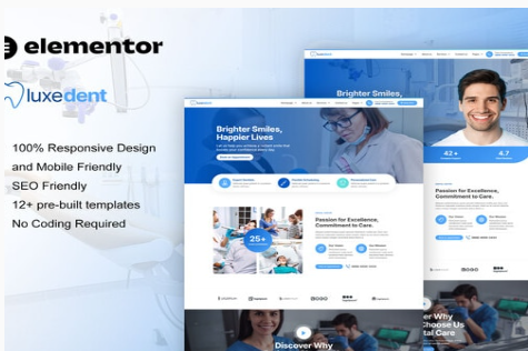 Product Image - LuxeDent – Dentist & Dental Care Elementor Pro Template Kit
