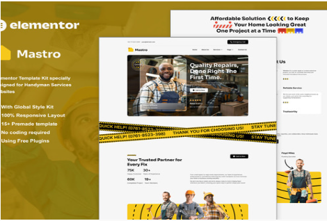Product Image - Mastro – Handyman Services Elementor Template Kit