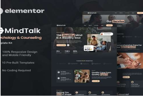 Product Image - MindTalk – Psychology & Counseling Elementor Template Kit