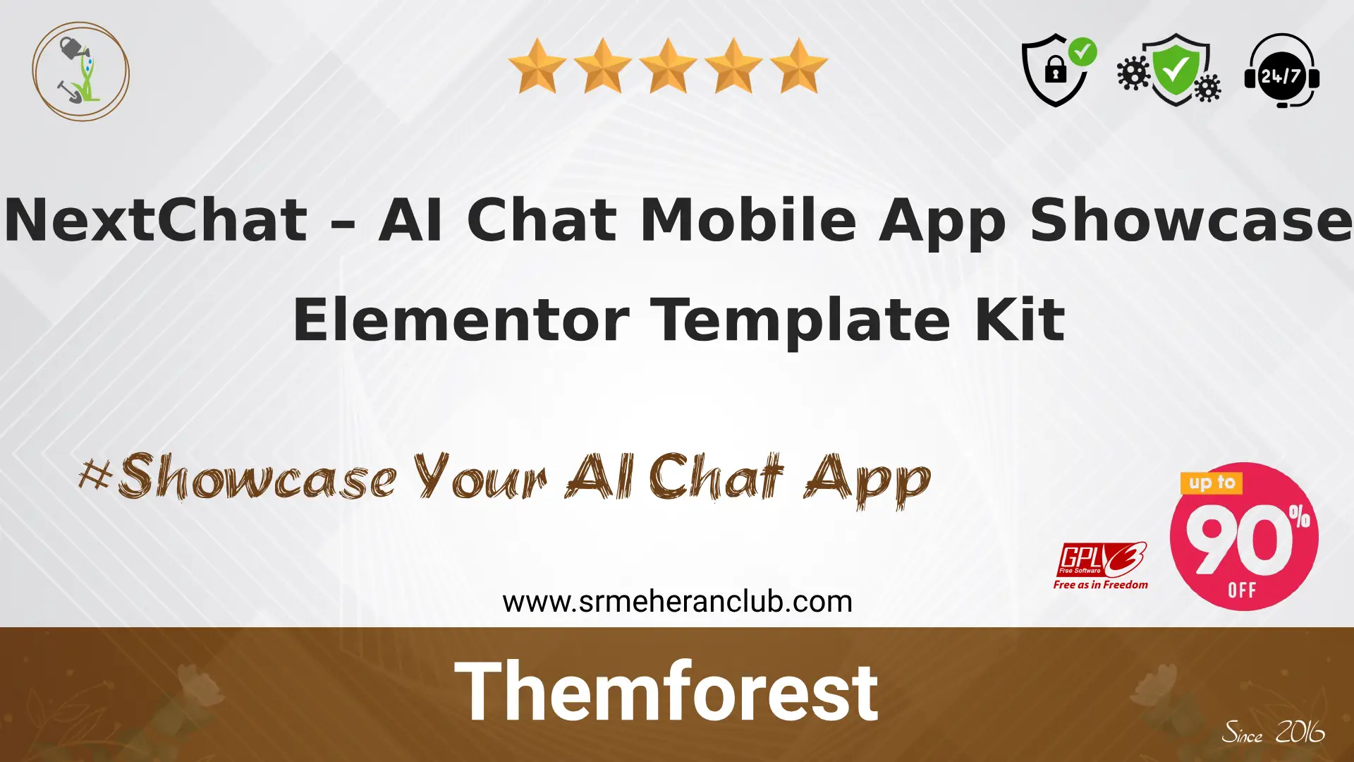 NextChat – AI Chat Mobile App Showcase Elementor Template Kit